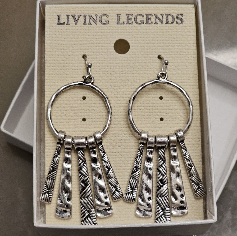 Silver Fashion Dangle Earrings NWT